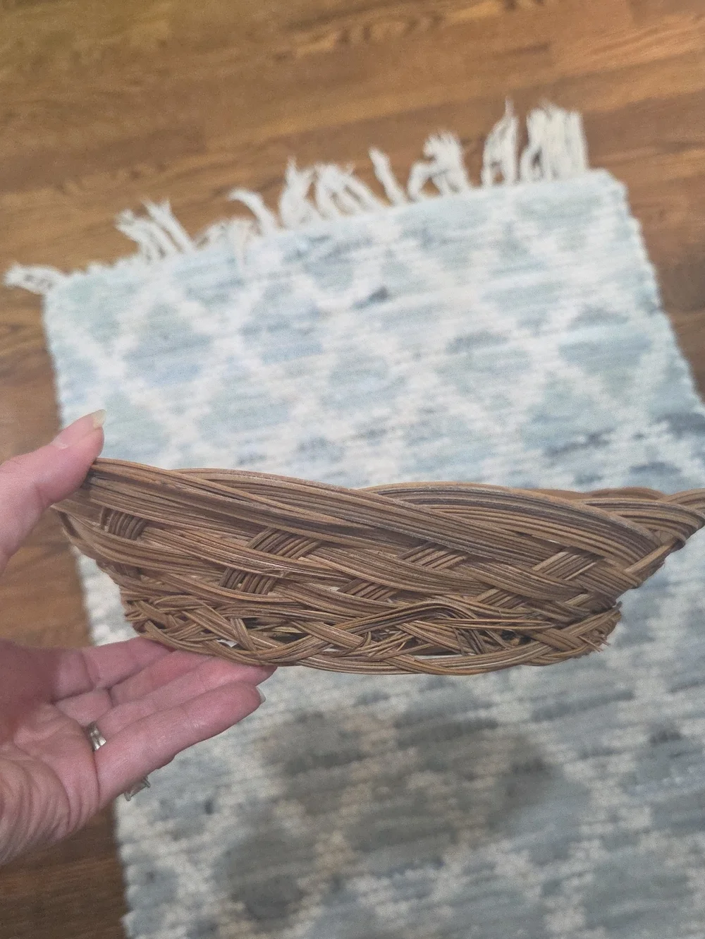 Handwoven Brown Wicker Decorative Tray - Natural Home Accent
